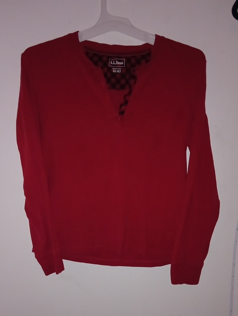 L.L. Bean Women’s Red Henley Cowl Neck Sweater Size XS